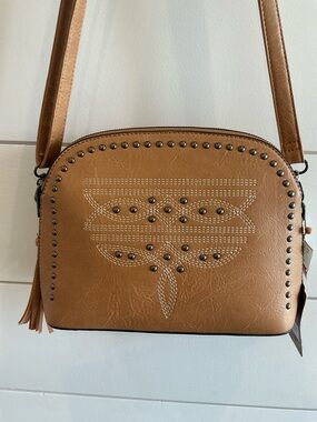 Western,  Crossbody Bag with Embroidered Detail